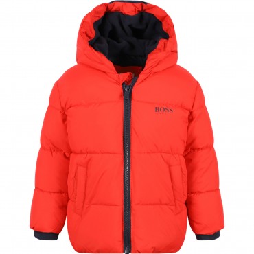 Logo Padded Jacket in Red Logo Padded Jacket in Red