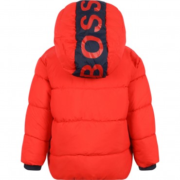 Logo Padded Jacket in Red Logo Padded Jacket in Red