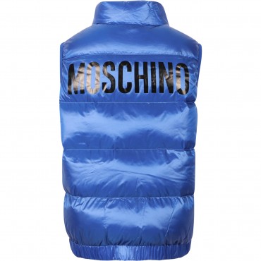 Teddy Logo Patch Padded Gilet in Blue Teddy Logo Patch Padded Gilet in Blue