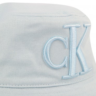 Embroidered Logo Bucket Hat in Light Blue Embroidered Logo Bucket Hat in Light Blue