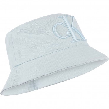 Embroidered Logo Bucket Hat in Light Blue Embroidered Logo Bucket Hat in Light Blue