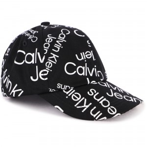 Contrasting Monogram All Over Cap in Black Contrasting Monogram All Over Cap in Black