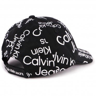 Contrasting Monogram All Over Cap in Black Contrasting Monogram All Over Cap in Black