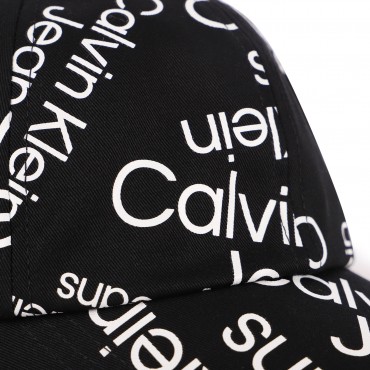 Contrasting Monogram All Over Cap in Black Contrasting Monogram All Over Cap in Black