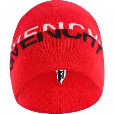 Uneven Monogram Letters Winter Beanie in Red Uneven Monogram Letters Winter Beanie in Red