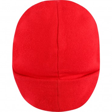 Uneven Monogram Letters Winter Beanie in Red Uneven Monogram Letters Winter Beanie in Red
