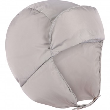 Down Padded Winter Cap with Ear Flaps in Grey Down Padded Winter Cap with Ear Flaps in Grey