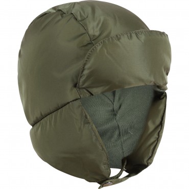 Down Padded Winter Cap with Ear Flaps in Khaki Down Padded Winter Cap with Ear Flaps in Khaki