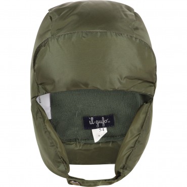 Down Padded Winter Cap with Ear Flaps in Khaki Down Padded Winter Cap with Ear Flaps in Khaki
