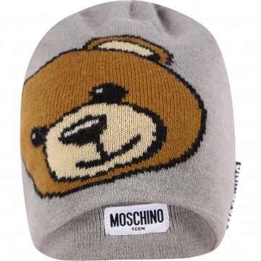 Teddy Logo Print Winter Cap and Snood Scarf in Grey Teddy Logo Print Winter Cap and Snood Scarf in Grey