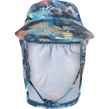 Ocean Living Cap with Neck Flap in Blue Ocean Living Cap with Neck Flap in Blue
