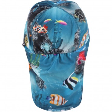 Ocean Living Cap with Neck Flap in Blue Ocean Living Cap with Neck Flap in Blue