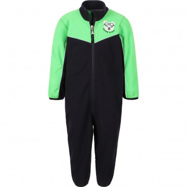 Fleece First Layer Logo Ski Overall in Green and Black Fleece First Layer Logo Ski Overall in Green and Black