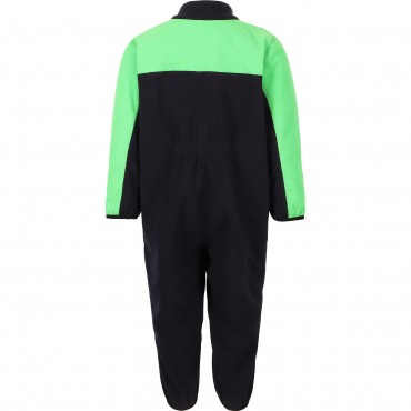 Fleece First Layer Logo Ski Overall in Green and Black Fleece First Layer Logo Ski Overall in Green and Black