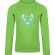 Bear Print Merino Wool Long-Sleeved Tee in Green