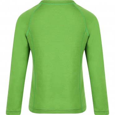 Bear Print Merino Wool Long-Sleeved Tee in Green Bear Print Merino Wool Long-Sleeved Tee in Green