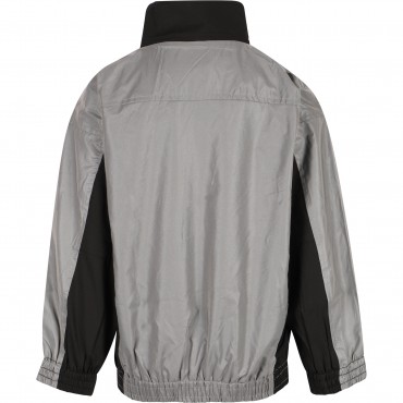 Color Blocks Zipped Jacket in Grey and Black Color Blocks Zipped Jacket in Grey and Black