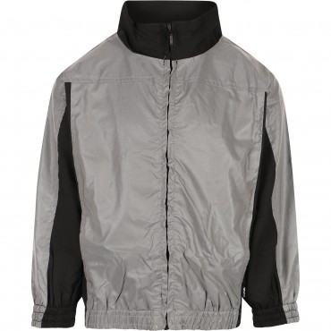 Color Blocks Zipped Jacket in Grey and Black Color Blocks Zipped Jacket in Grey and Black