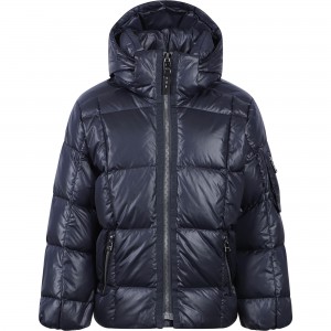 Down Padded Ski Logo Jacket in Navy Down Padded Ski Logo Jacket in Navy