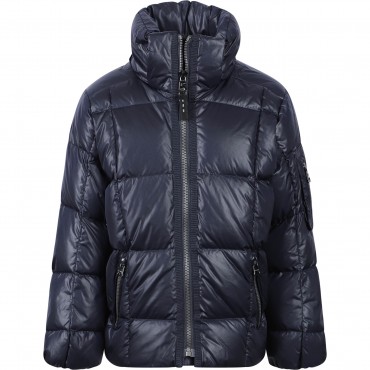 Down Padded Ski Logo Jacket in Navy Down Padded Ski Logo Jacket in Navy
