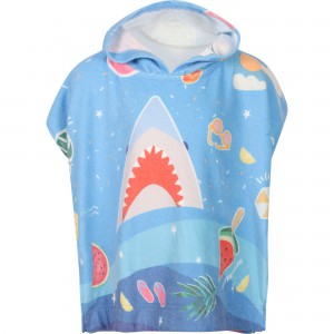 Shark Print Hooded Towel in Blue Shark Print Hooded Towel in Blue