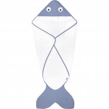 Shark Tail Towel in Blue and White Shark Tail Towel in Blue and White