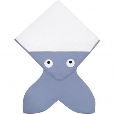 Shark Tail Towel in Blue and White Shark Tail Towel in Blue and White
