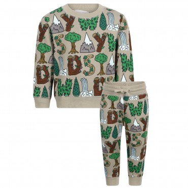 Stay Wild Nature Print Tracksuit in Beige Stay Wild Nature Print Tracksuit in Beige