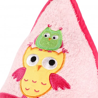 Owl Hooded Towel in Pink Owl Hooded Towel in Pink
