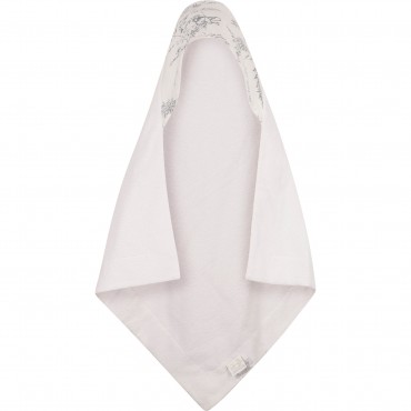 Hooded Floral Towel in White Hooded Floral Towel in White