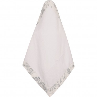 Hooded Floral Towel in White Hooded Floral Towel in White