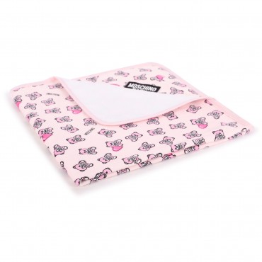 Teddy Toy Print Towel in Pink Teddy Toy Print Towel in Pink